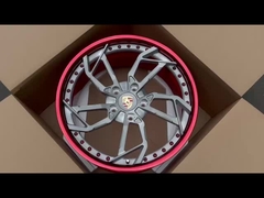 পোর্শের জন্য কাস্টম রেড ব্যারেল এবং গ্রে ডিস্ক 1-পিসি কাঠামোগত রিম