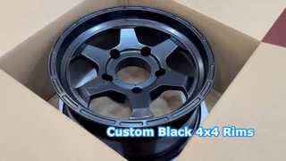 17"~22" 6-স্পোক ব্ল্যাক 4x4 রিমস 6x139.7 বোল্ট প্যাটার্ন