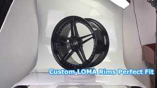 কাস্টম LOMA 2-PC রিমস 21x9.0 এবং 21x10.5 সাটিন ব্ল্যাক