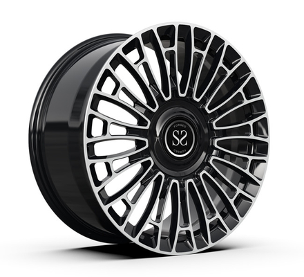 স্ট্যাগার্ড মনোব্লক নকল চাকার রিম 20x8.5 20x9.5 গ্লস কালো মেশিনযুক্ত মুখ