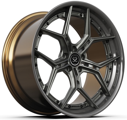 20x9 ET35/20x10 ET40/5x112/66.6 গ্রে ডিস্ক এবং সাটিন ব্রোঞ্জ ব্যারেল 2-পিসি রিমস বিলাসবহুল গাড়ি চাকা ইউনিভার্সাল গাড়ির জন্য রিমস
