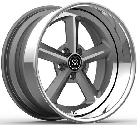 19x10 এবং 20x14 3 টুকরা কাঠের চাকার পোলিশ ঠোঁট এবং Corvette জন্য গ্রে ডিস্ক c6 z06 বছর 2008