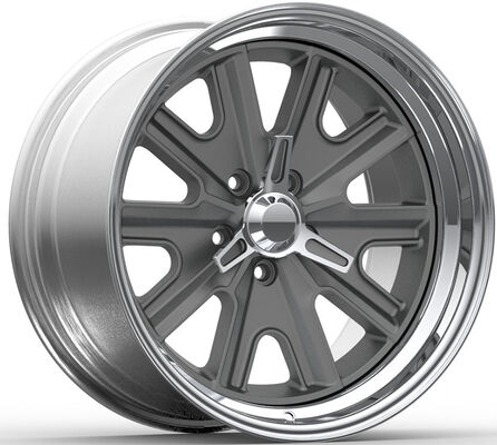 Mustang-এর জন্য 18x7.0 এবং 18x9.5 পলিশ করা লিপ এবং গ্রে ডিস্ক ৩ পিস ফোর্জড হুইলস।