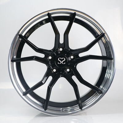 Audi S5 B9 20x10.5 Black Disc and Polished Lip Custom 2-PC Forged Rims