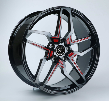 X5 জন্য sae j2530 চাকার লাল এবং কালো দুই রং 18inch 19inch খাদ চাকার