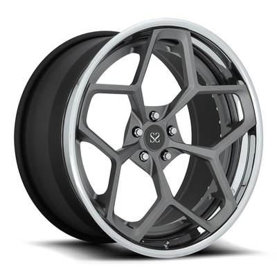PCD 139.7mm 2-PC 6061-T6 ফেরারি নকল চাকার গ্লস কালো কাস্টম রিম