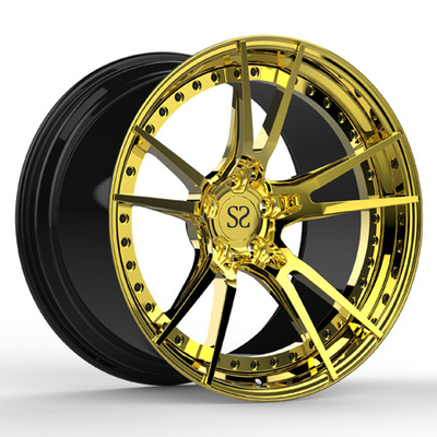 2 পিস 20x10 ইঞ্চি Bmw M6 গোল্ডেন Pcd 139.7 মিমি পলিশিং নকল চাকা