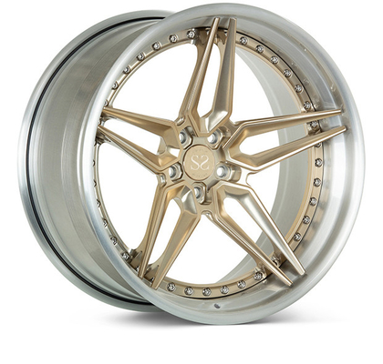 Porsche Audi RS6 21x11.5 এর জন্য কাস্টম ডাবল 5 স্পোক 3 পিস নকল চাকা