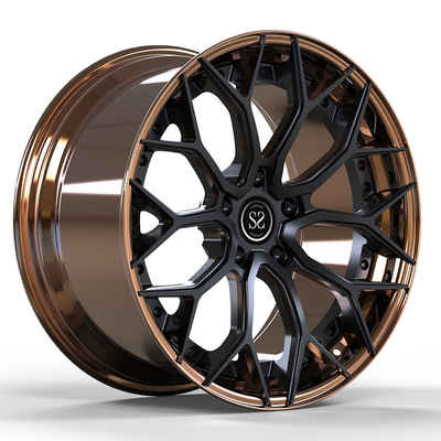 BMW series3 F30 5x120 2-PC নকল অ্যালুমিনিয়াম অ্যালয় রিমস স্তব্ধ 19 এবং 20 ইঞ্চি ব্রোঞ্জ ব্যারেল + গ্লস ব্ল্যাক ডিস্কের সাথে মানানসই