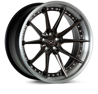 নকল Vossen EVO2 3 PC রিমস 24 ইঞ্চি RS5 বিলাসবহুল গাড়ির কালো পালিশ চাকার জন্য